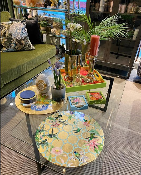 Hovedbilde Hummingbird Trellis Round Lacquer Placemat in ...
