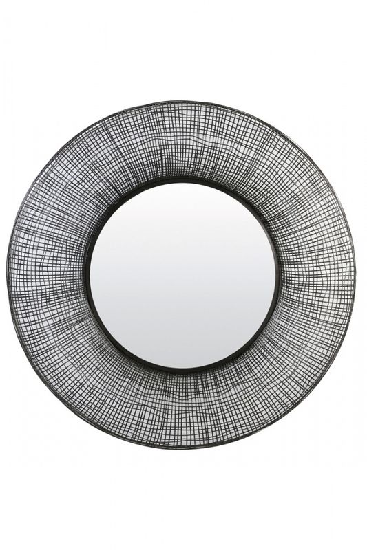 Mirror Ø78x12 cm SAMAT black 7312712