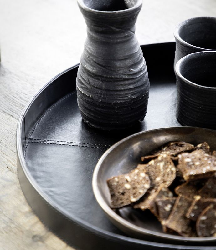 MENDOZA Round tray black