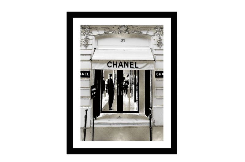 Glass picture w/frame Chanel 70cm x 90cm