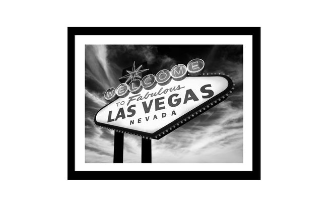 Hovedbilde Glass picture w/frame Welcome to Las Vegas 90cm x ...