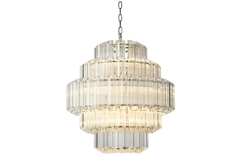 Taklampe Praha Exclusive Ø66cm H67cm steel /clear glass