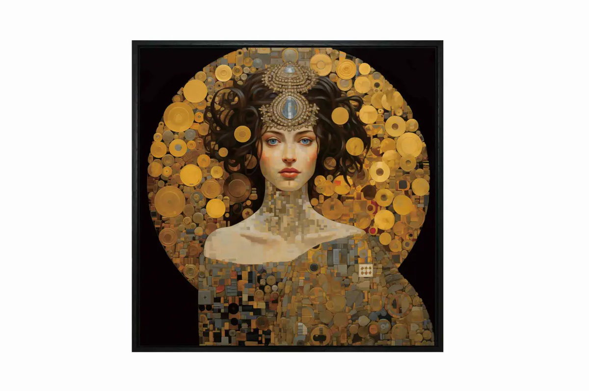  Canvas 5cm black frame Queen Isabella - 120cmx120cm-  10185 