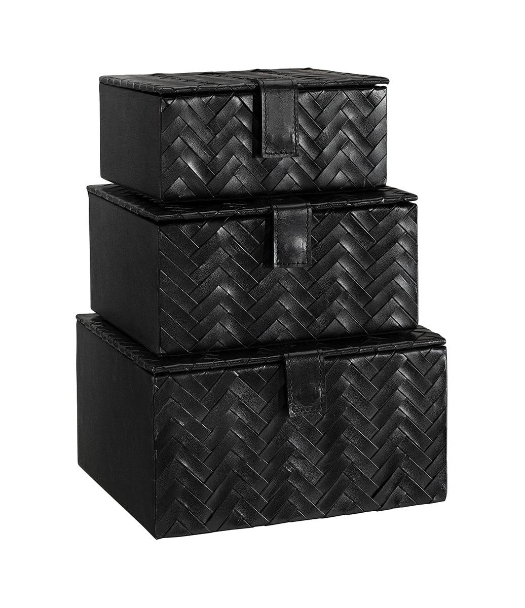 FONTANA Box i lær - sett a 3 stk  fra Artwood
