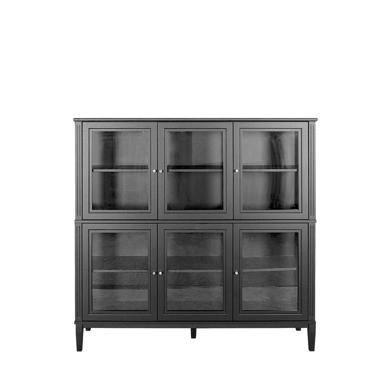 Stockholm  Vitrineskap141x37dx134h black 