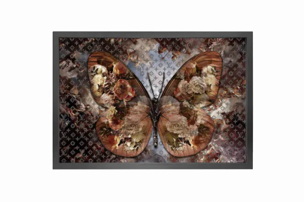 Hovedbilde Canvas 5cm black frame LV butterfly fashion I ...